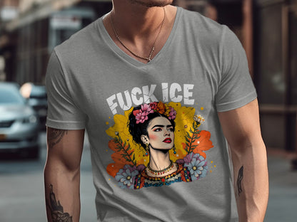 Artistic Frida Graphic Shirt with Bold Text  Note