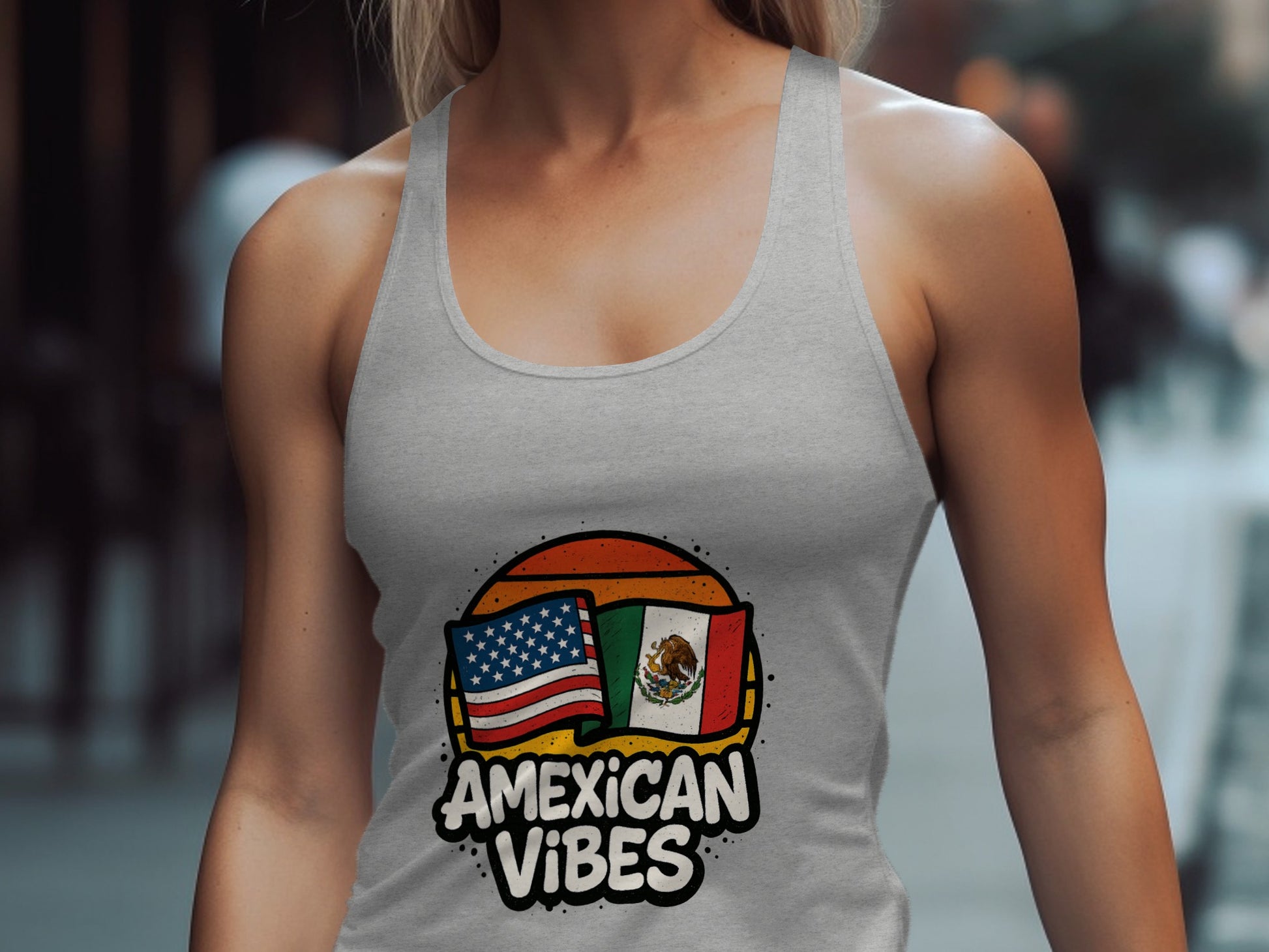 American Mexican Vibes Tank Top Graphic Apparel product