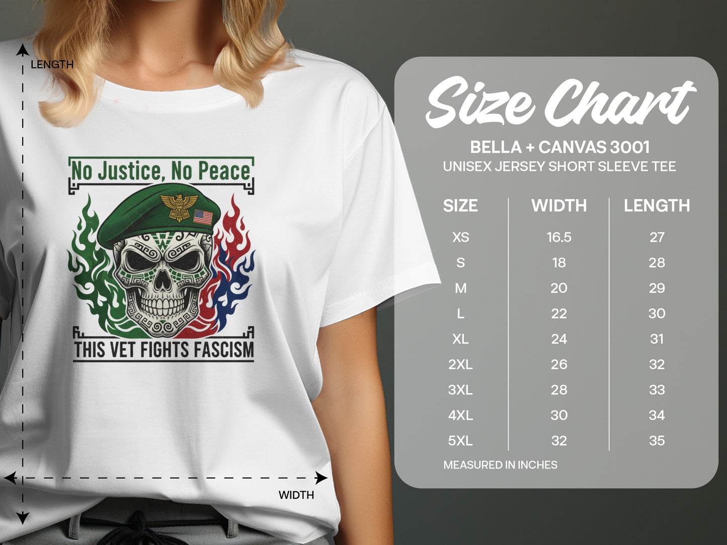 This Vet Fights Fascism Skull Art Unisex Tee