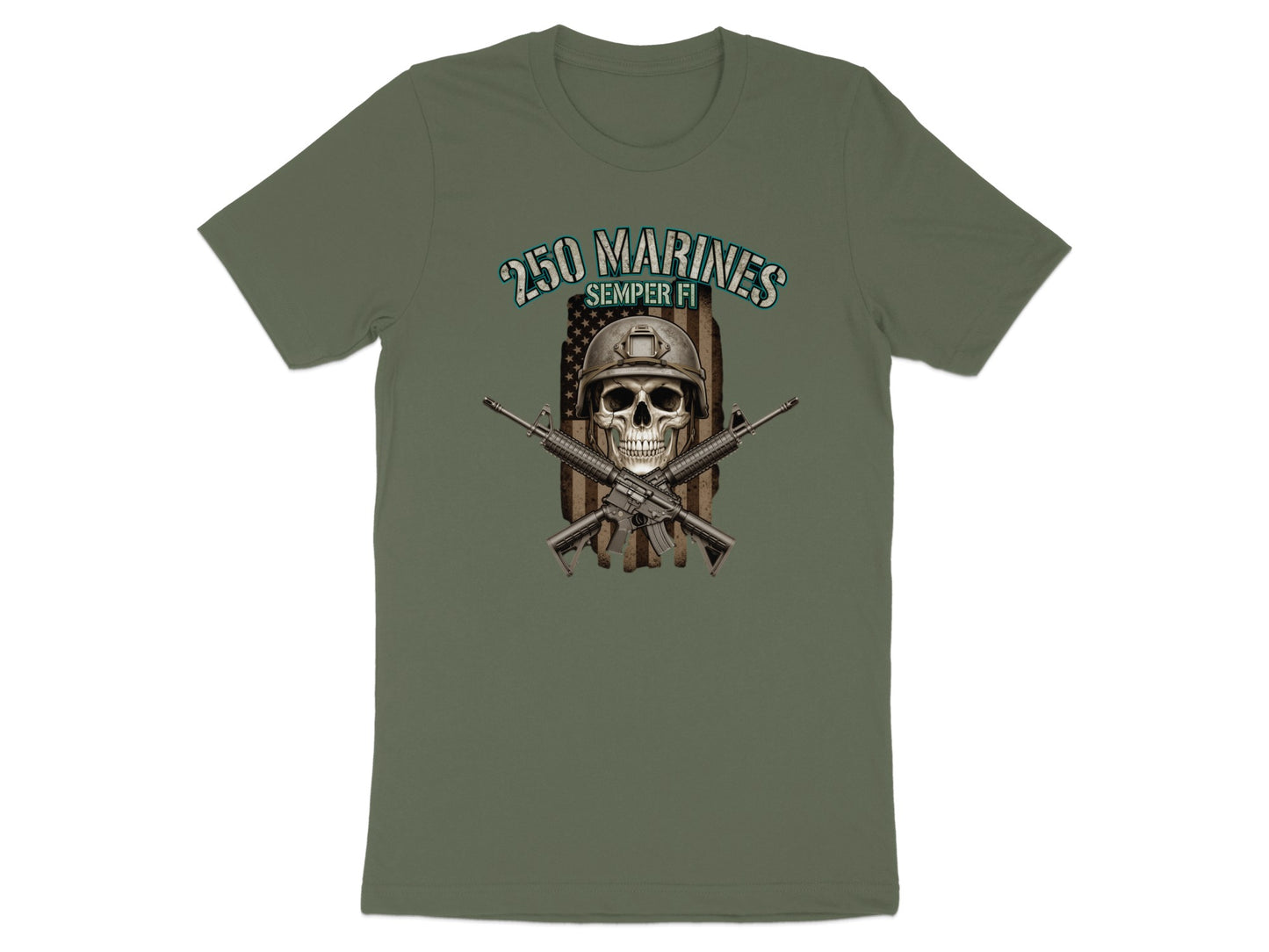 250 Marines Semper Fi Skull Military Graphic Shirt