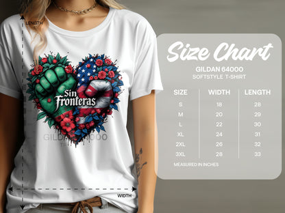Sin Fronteras Heart Graphic Softstyle T-shirt product type
