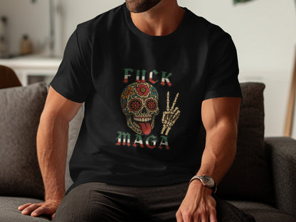 Fuck MAGA Skull and Peace Sign Design T-shirt product