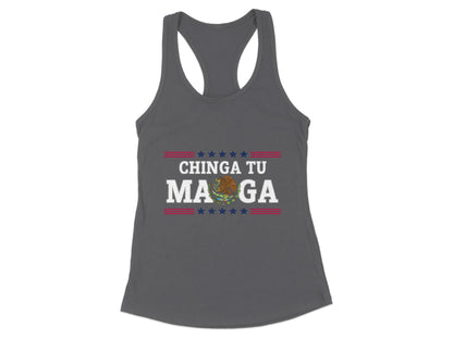 Chinga Tu MAGA Graphic Printed Gray Tank Top product