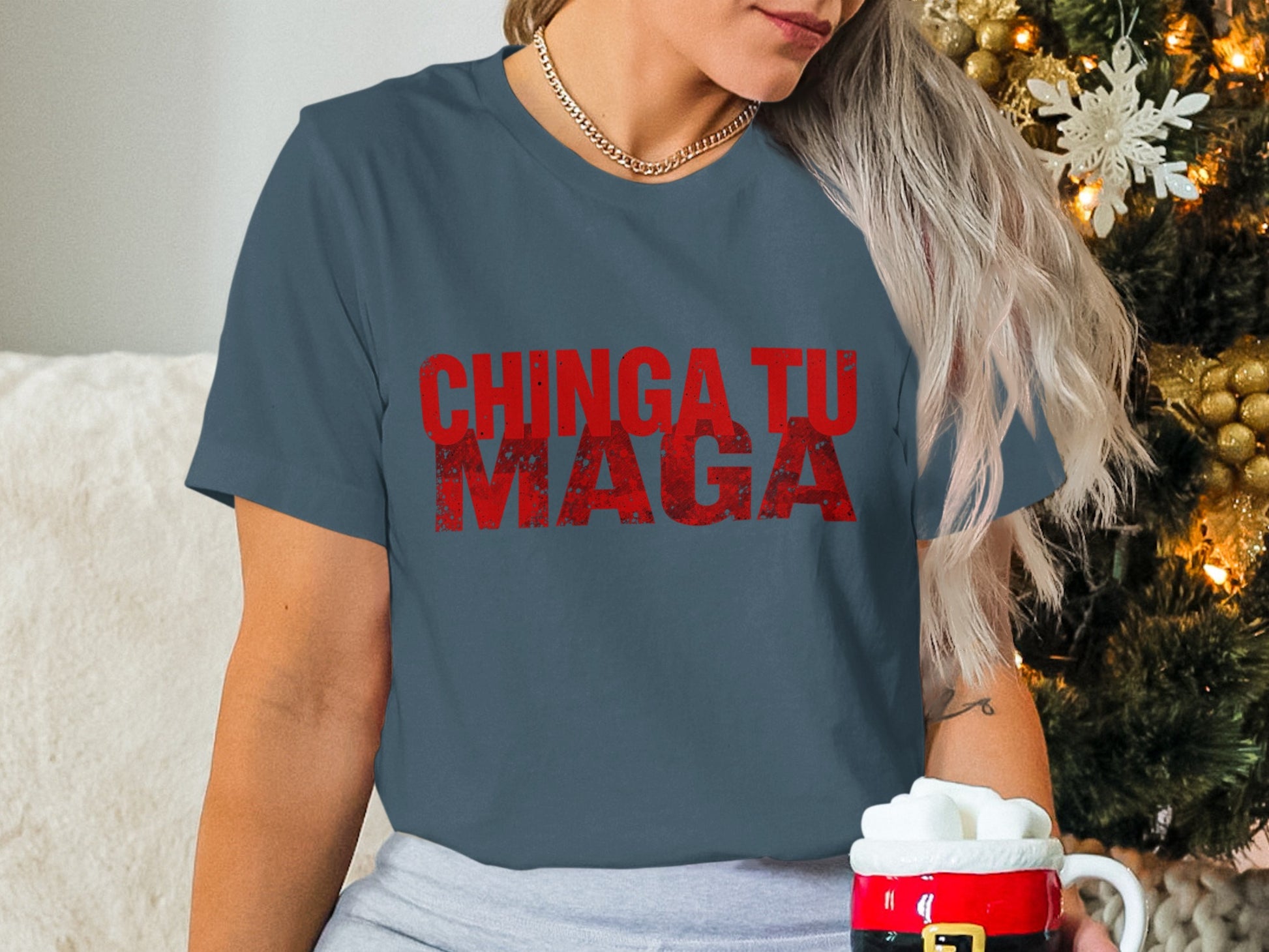 Chinga Tu Maga Slogan Short Sleeve Shirt