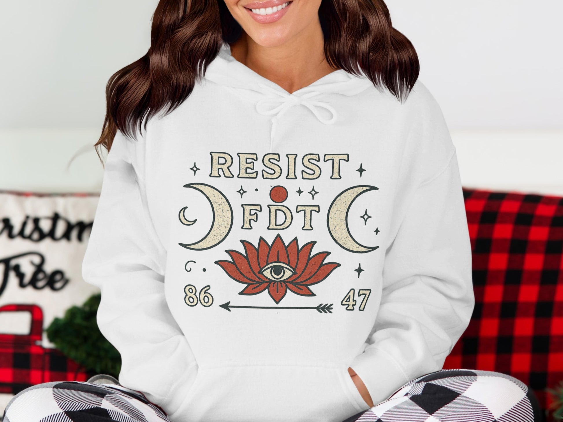 Resist FDT Graphic White Color Hoodie product type