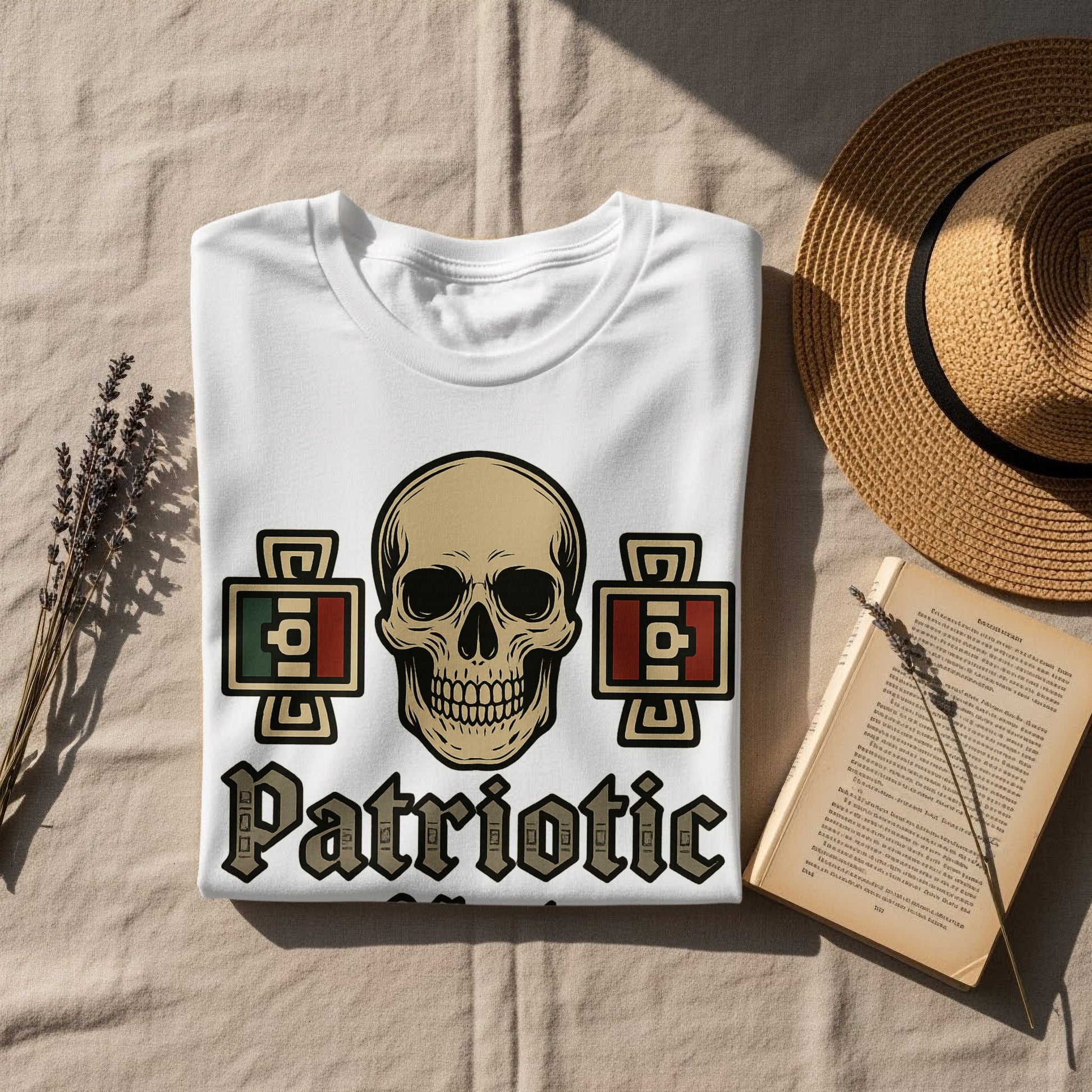 Patriotic Skull Graphic Fashionable Printed T-Shirt
