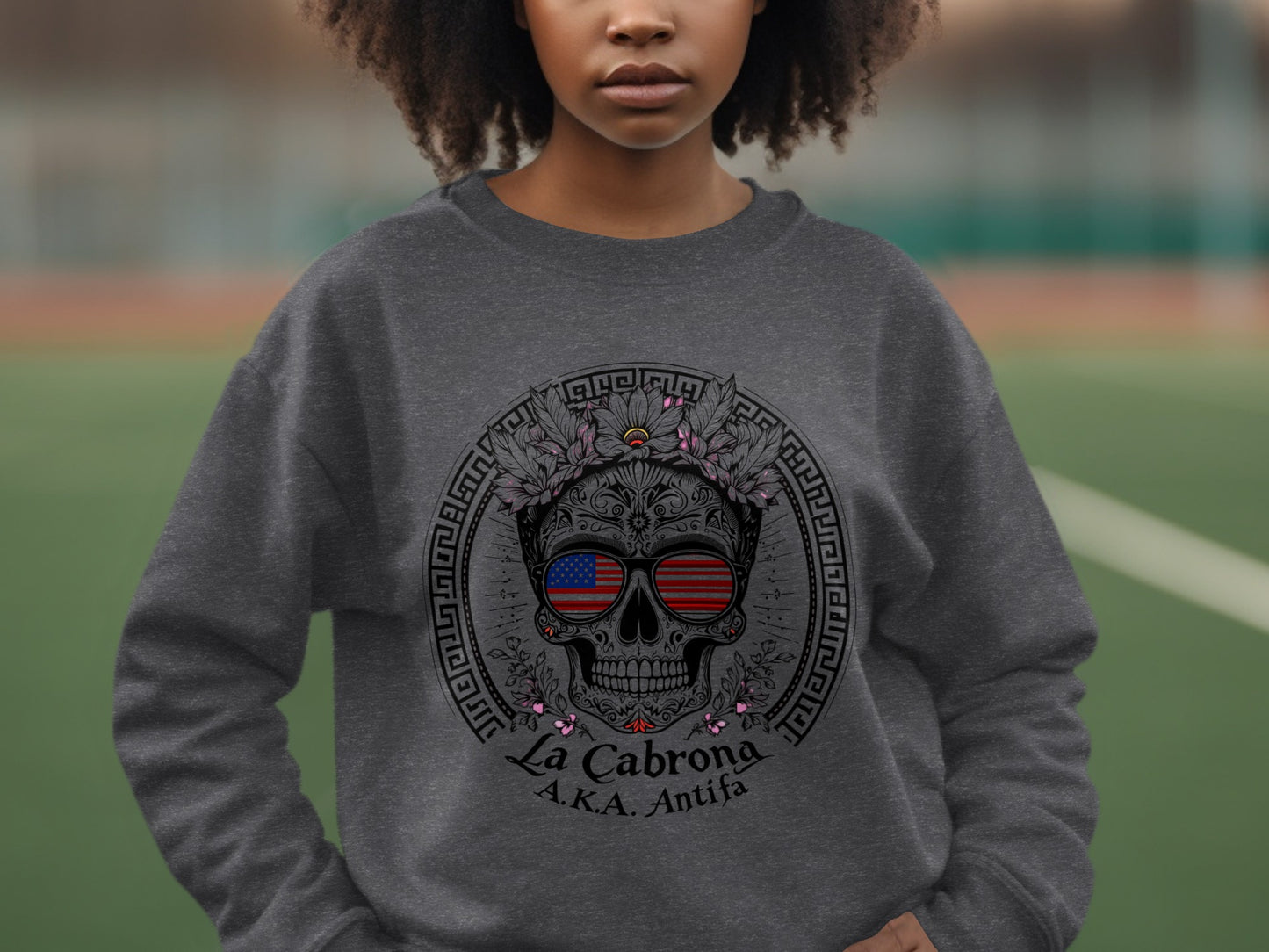 La Cabrona A.K.A. Antifa Skull Graphic Sweater