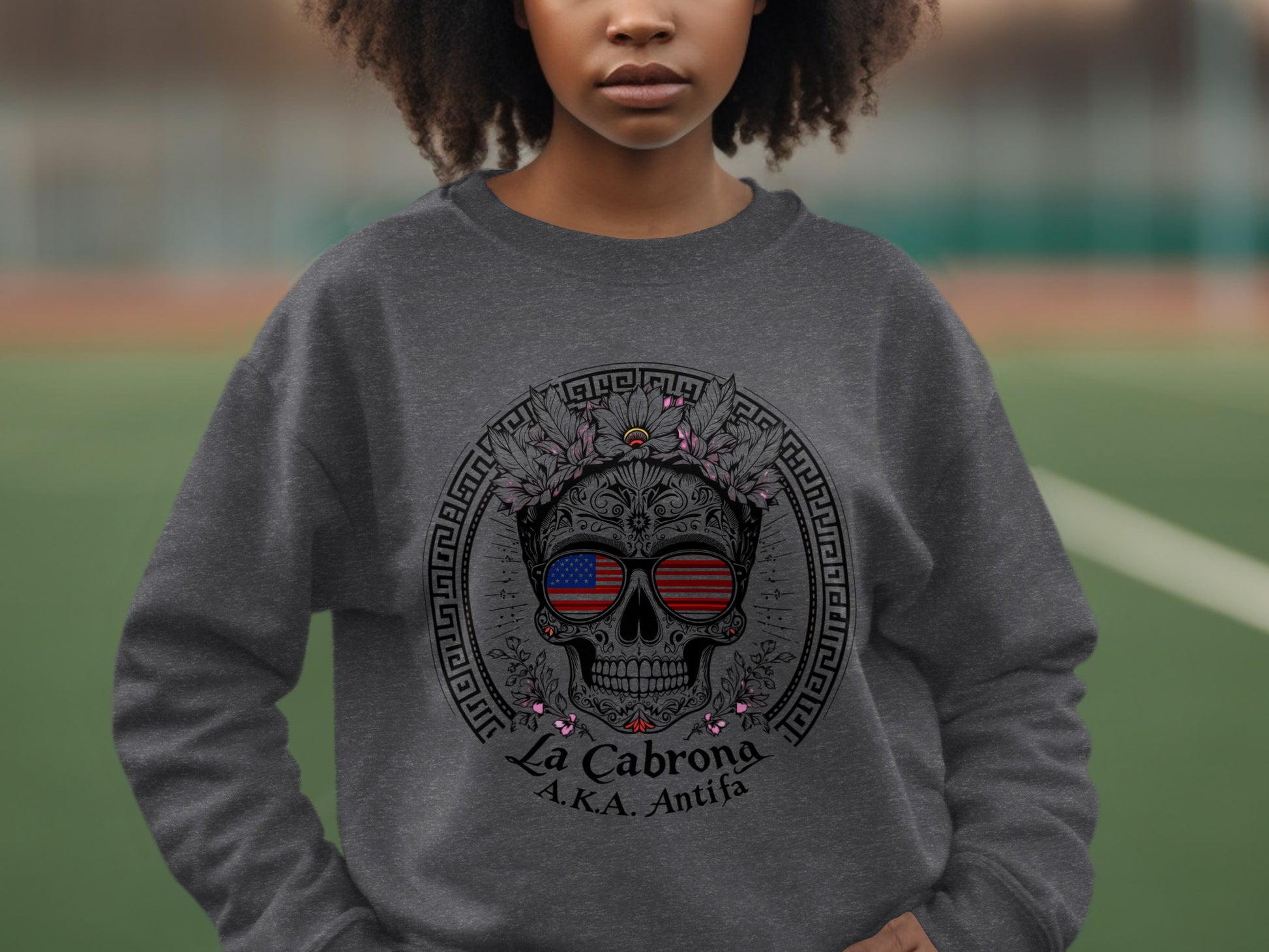 La Cabrona A.K.A. Antifa Skull Graphic Sweater