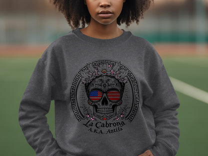 La Cabrona A.K.A. Antifa Skull Graphic Sweater