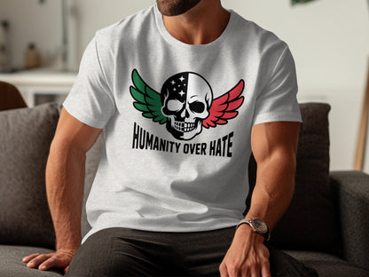 Humanity Over Hate Skull Wing Design T-shirt product