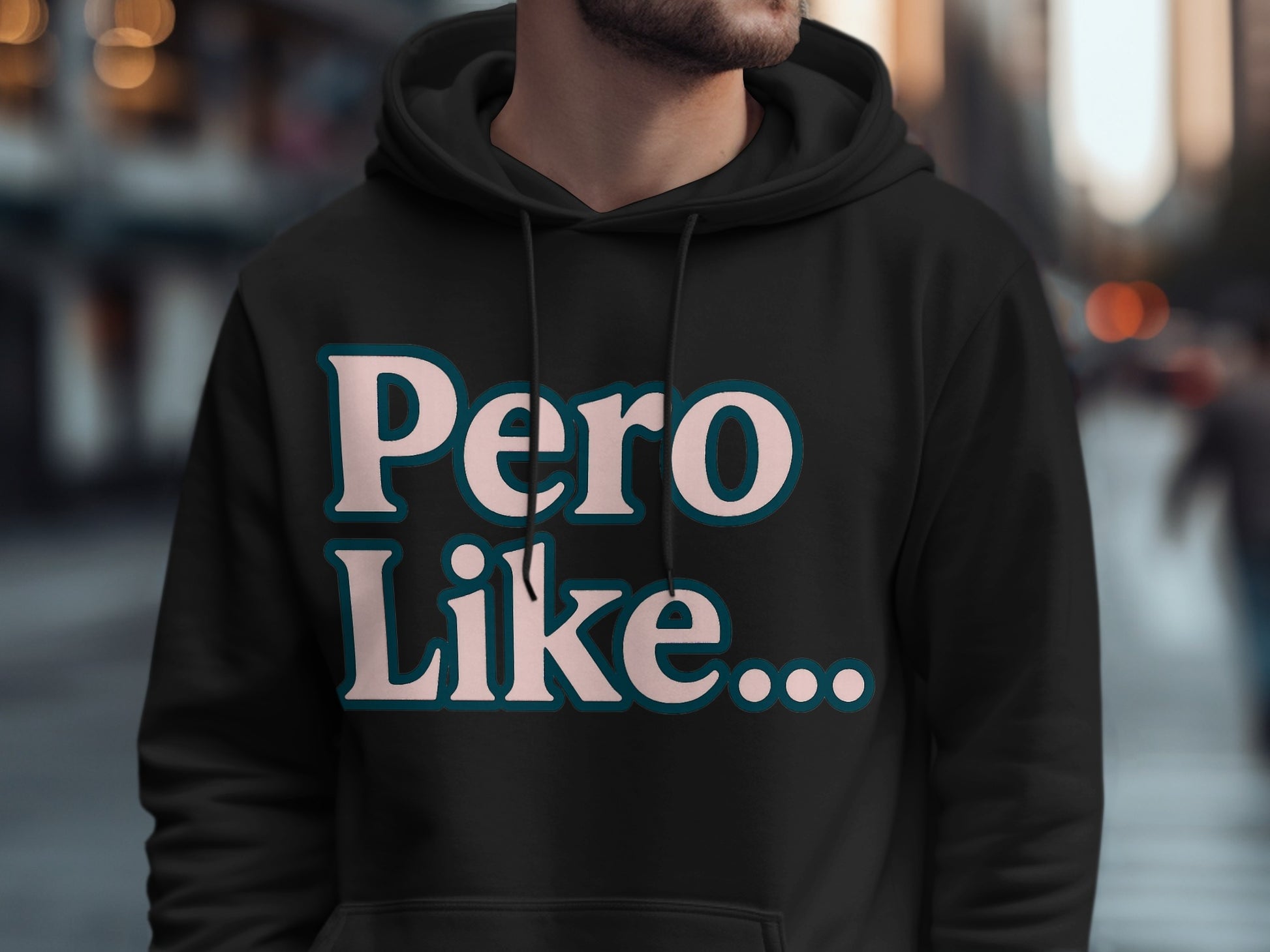 Pero Like Text Design Comfortable Hoodie product
