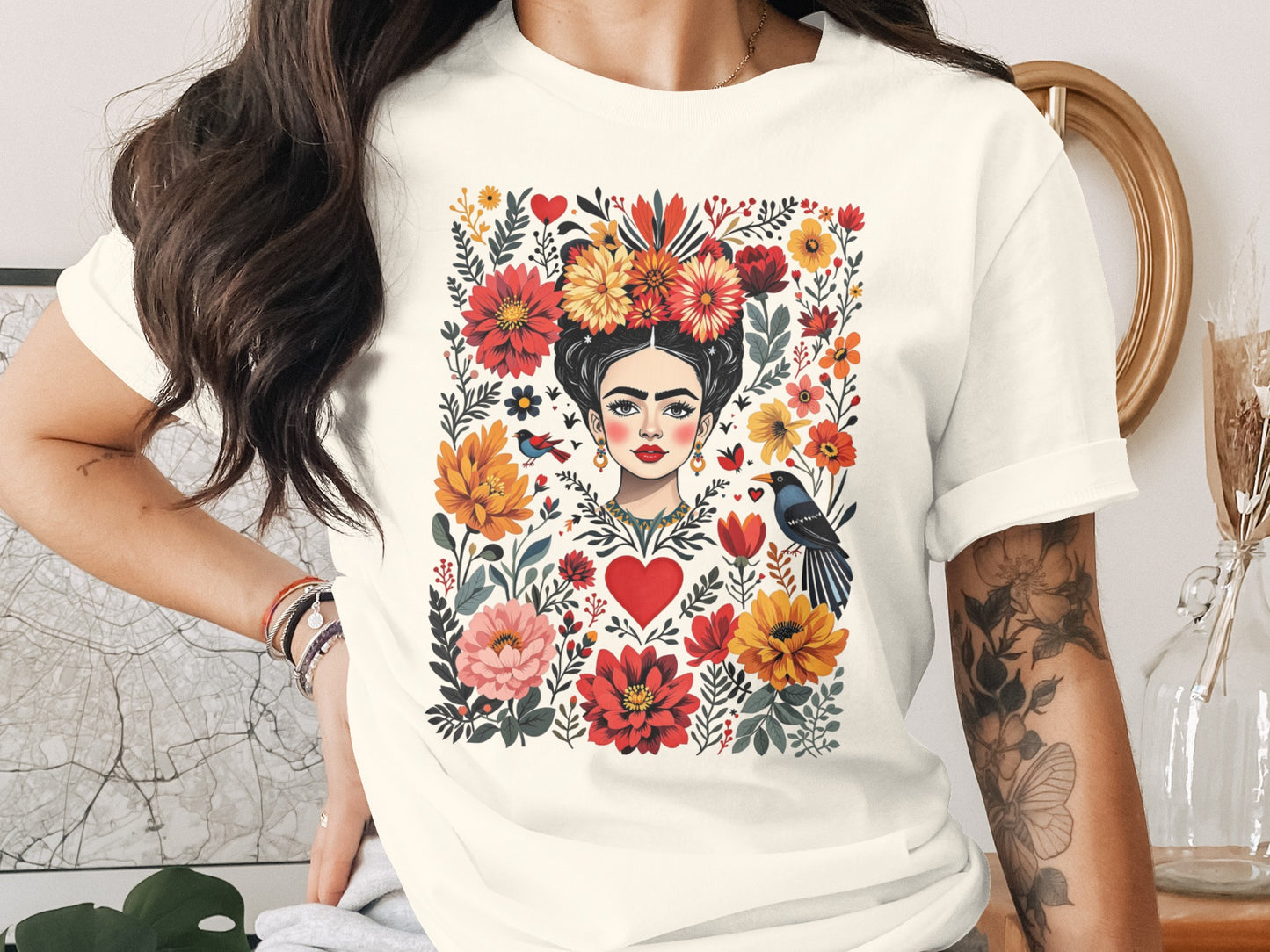 Frida Kahlo Floral Portrait Vibrant Design product type