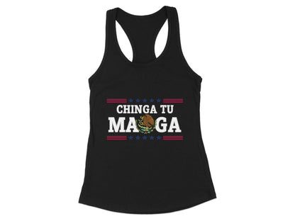 Chinga Tu MAGA Women's Tank Top Patriotic Shirt product