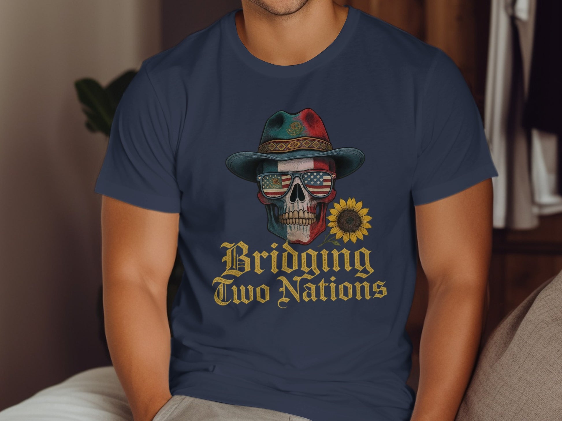 Bridging Two Nations Skull and Hat Graphic T-shirt product type