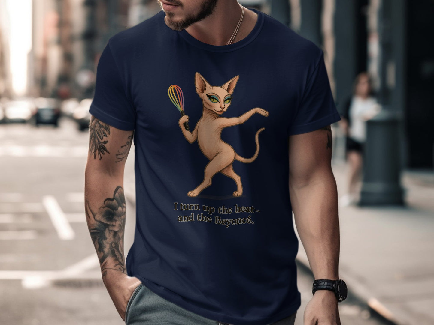 Unique Stylish Cat Graphic Design T Shirt Product