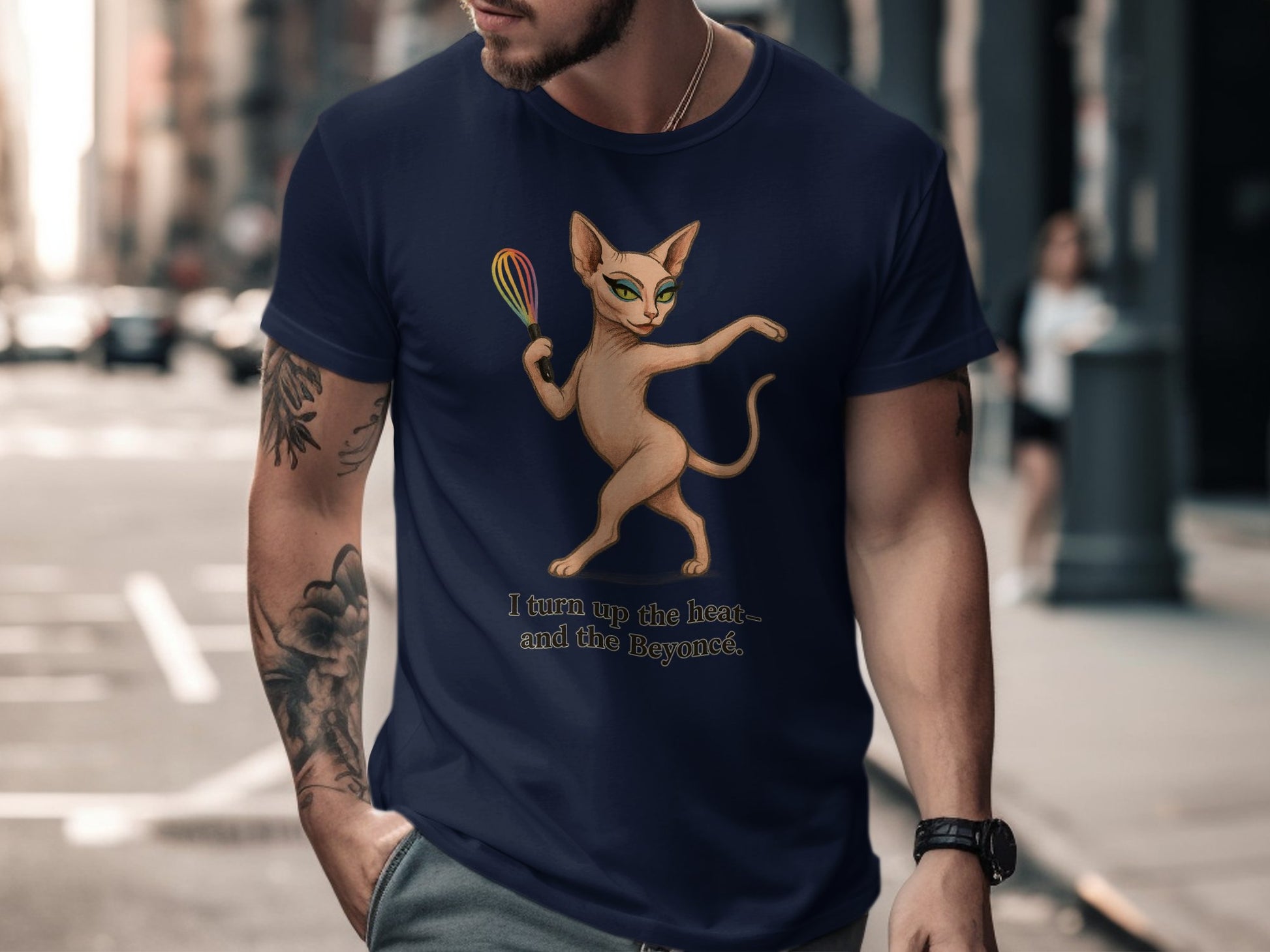 Unique Stylish Cat Graphic Design T Shirt Product