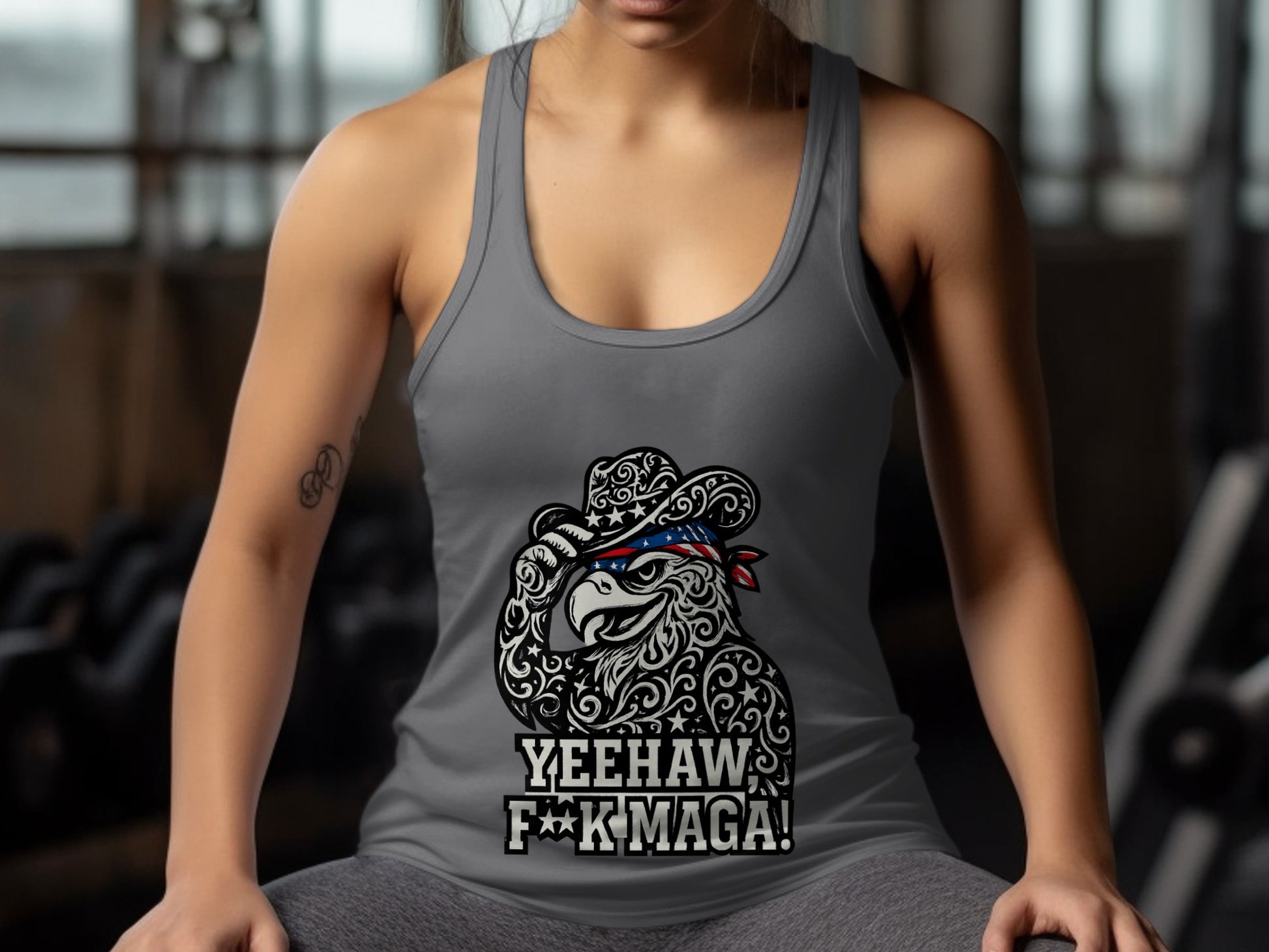 Yeehaw F**k Maga Bear Muscle Tank Top product
