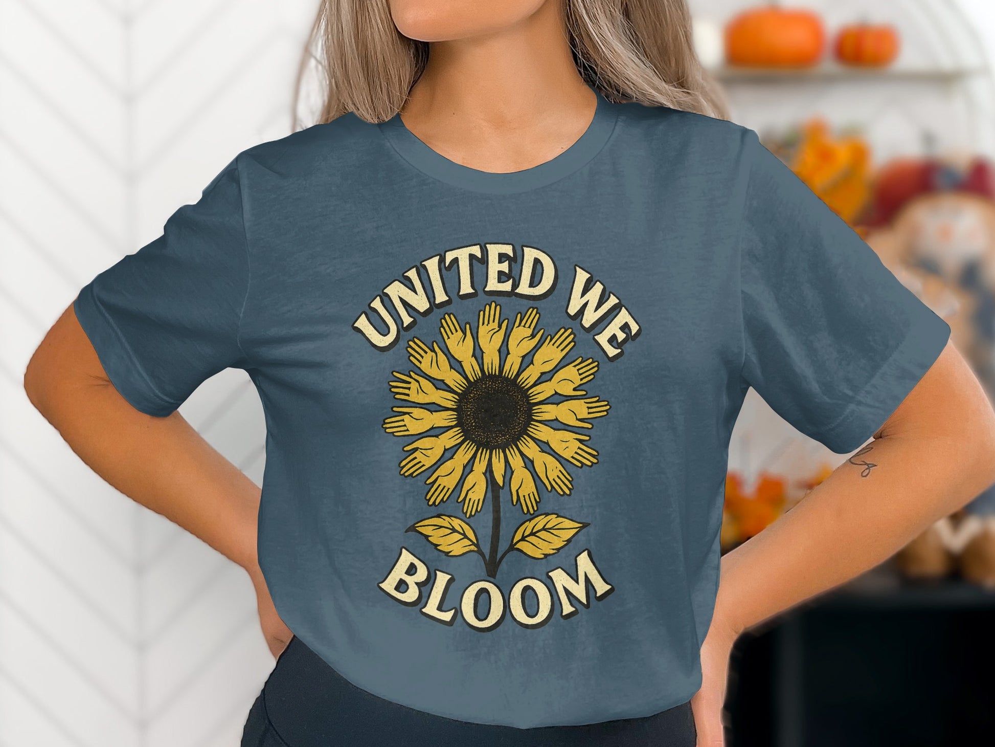 United We Bloom Sunflower Design T-Shirt product