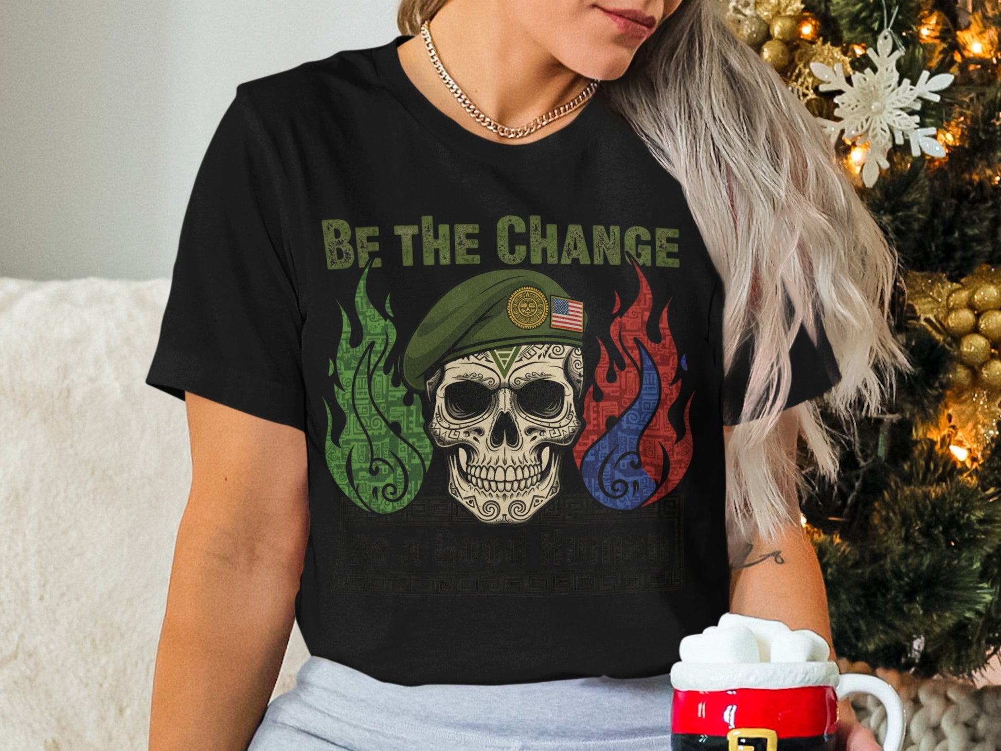Be The Change Skull Graphic Tee for Trendy Outfits