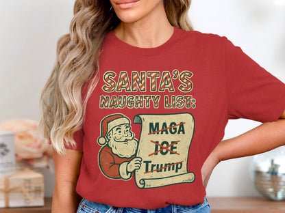 Santa's Naughty List Funny Christmas T-Shirt Design