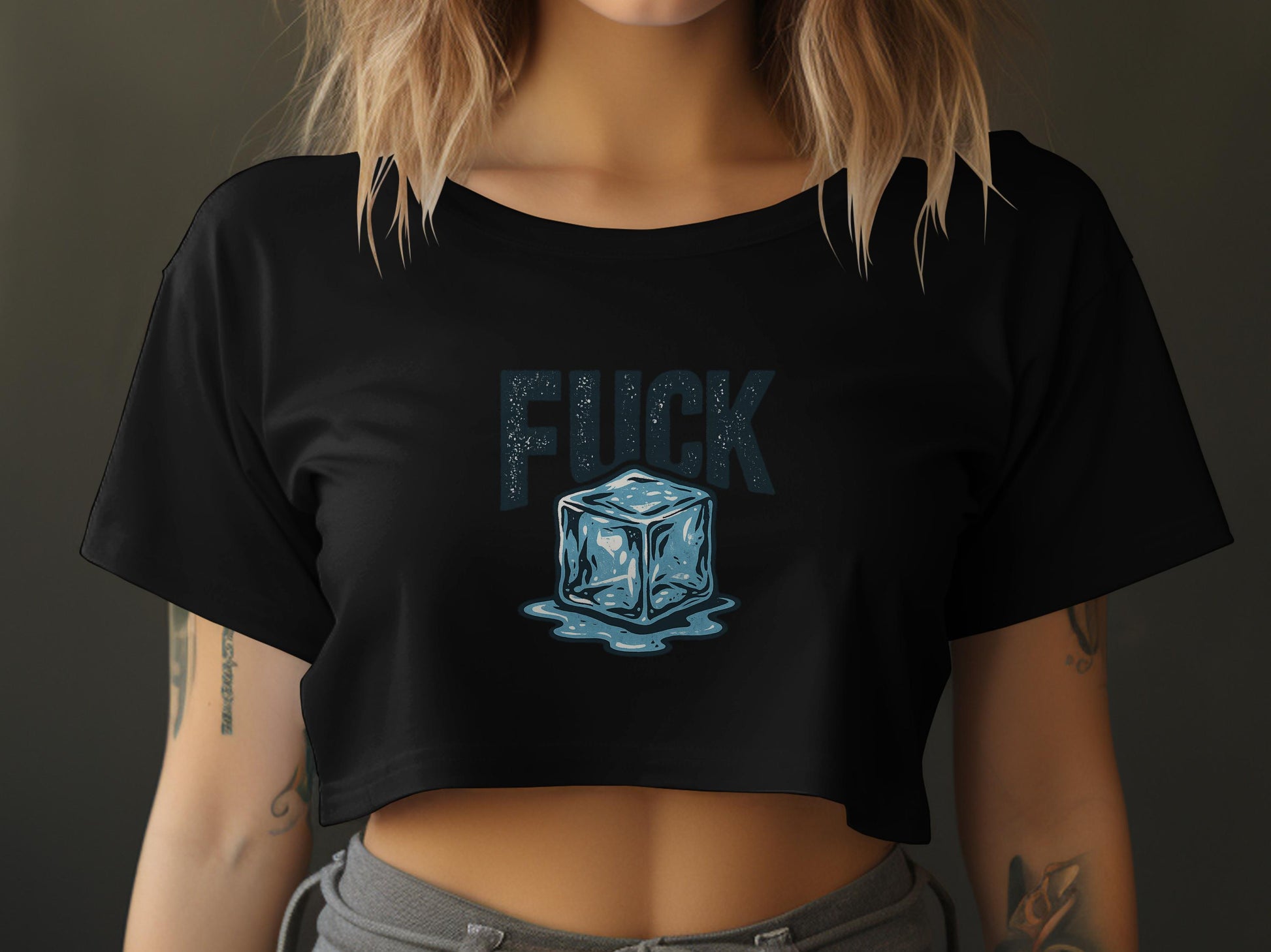 Bold Statement Ice Cube Design Crop Top product