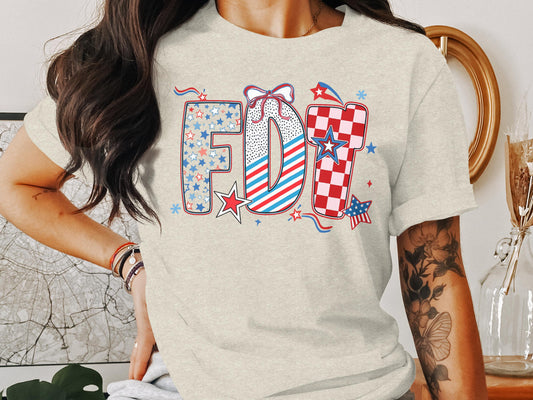 Festive Patriotic Graphic Tee with USA Print product type