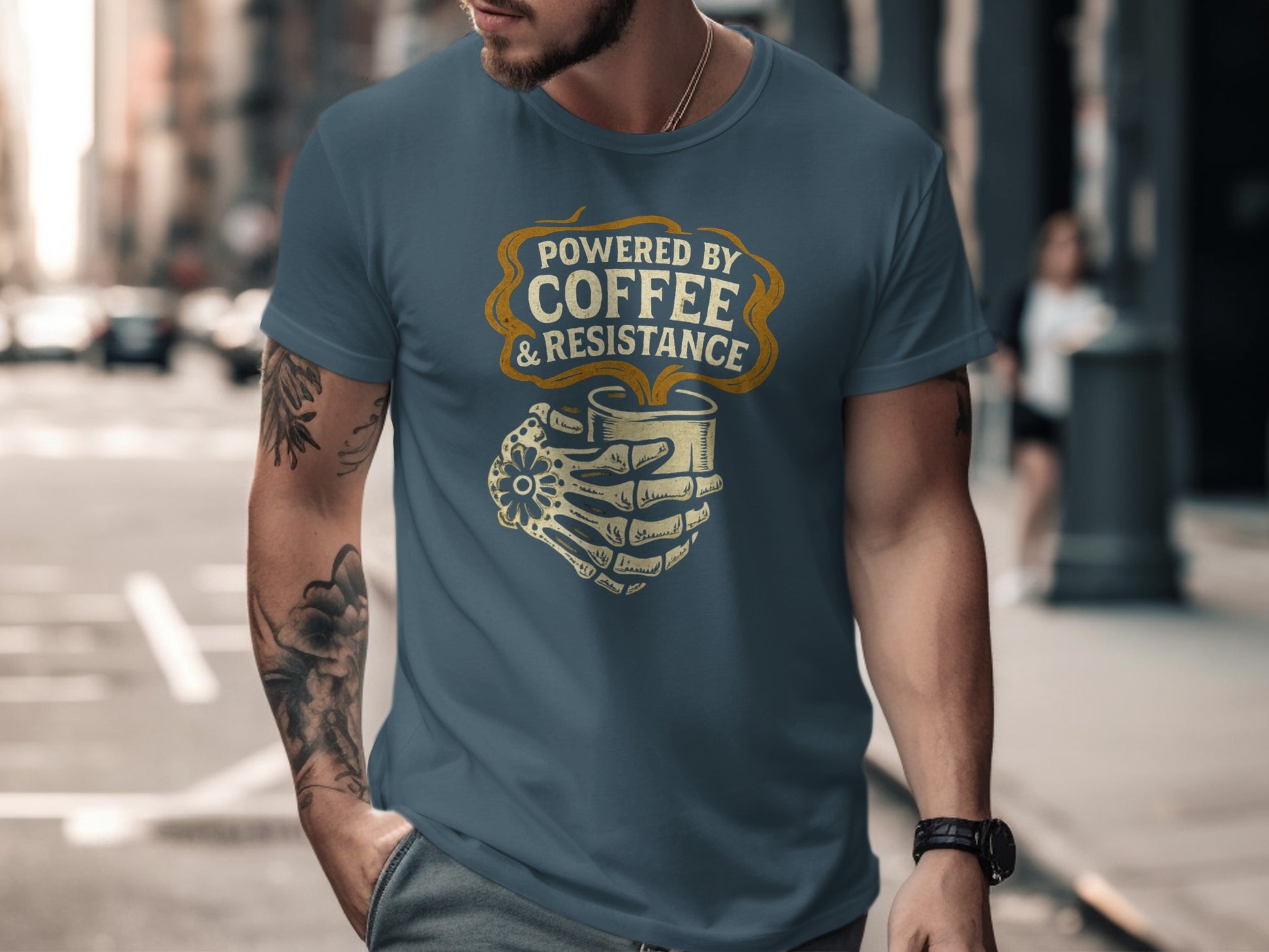 Powered By Coffee And Resistance Graphic Tee