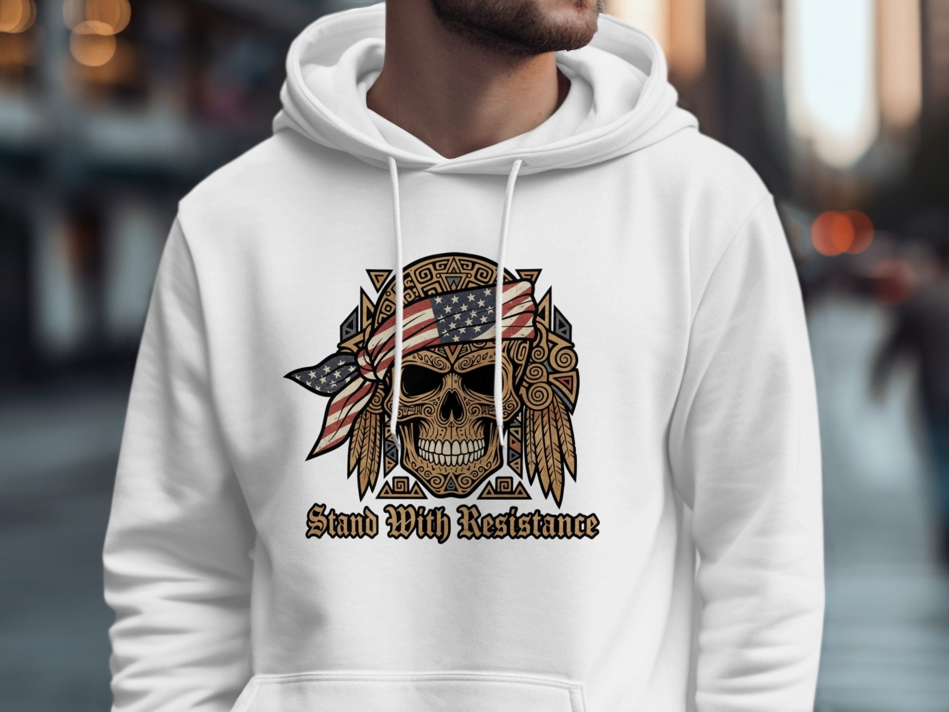 Stand With Resistance Skull Design Hoodie