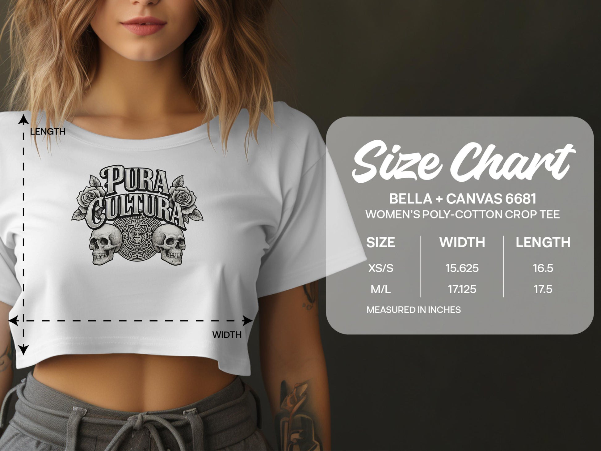 Pura Cultura Skull Women's Graphic Crop Tee product