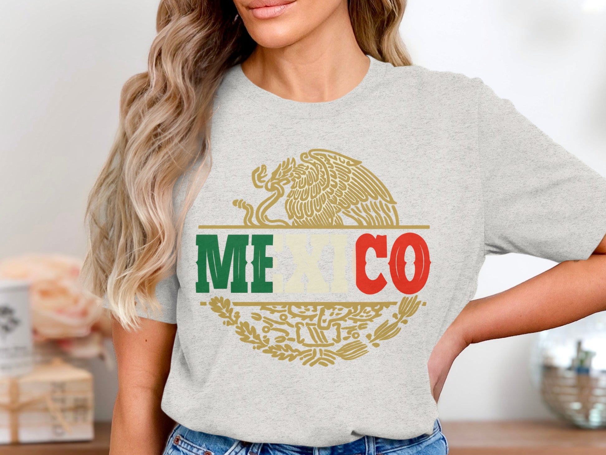 Mexico Flag Eagle Printed Relaxed Tee Shirt product