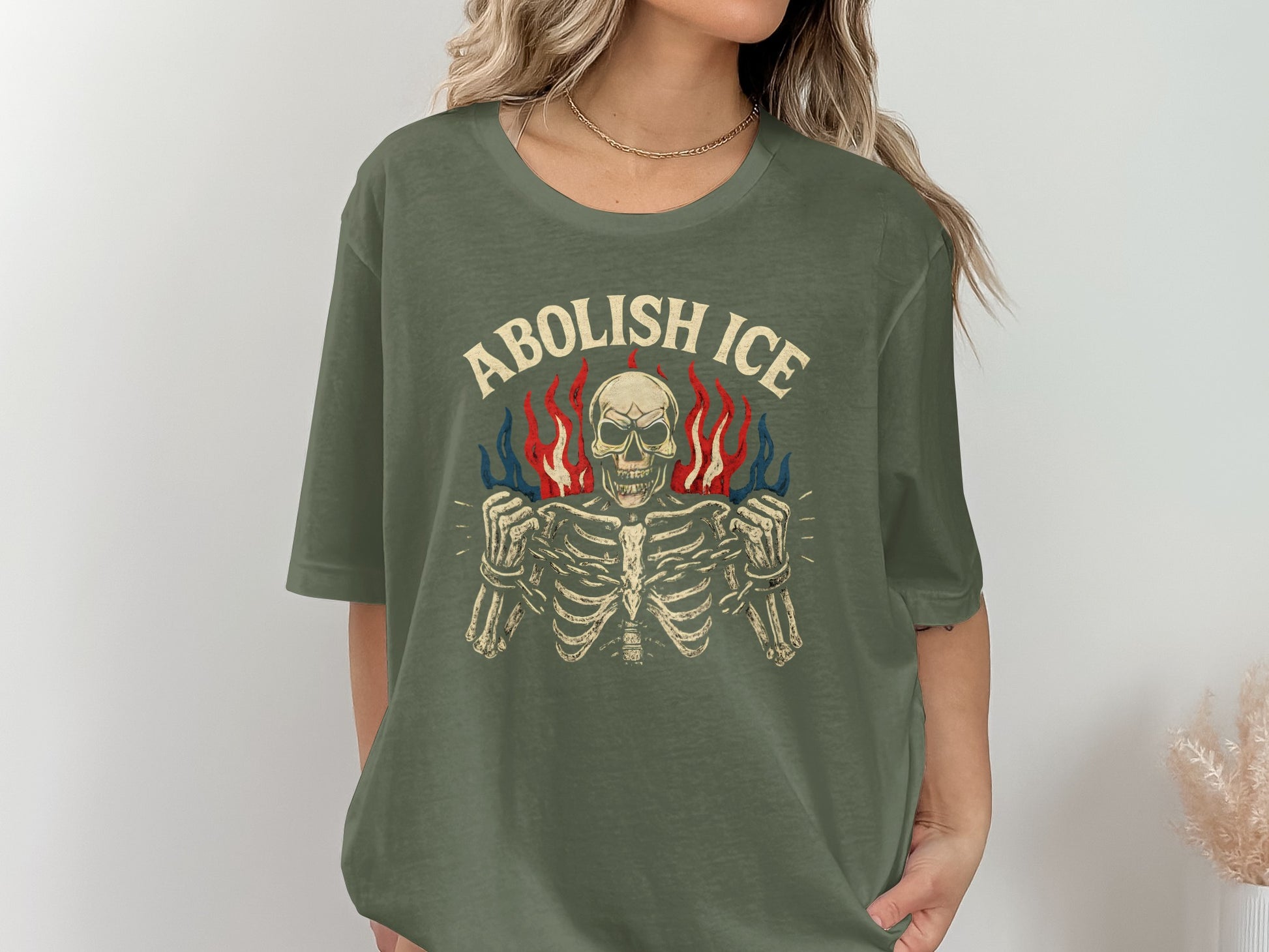 Abolish ICE Skeleton Graphic Tees Shirt Tops product