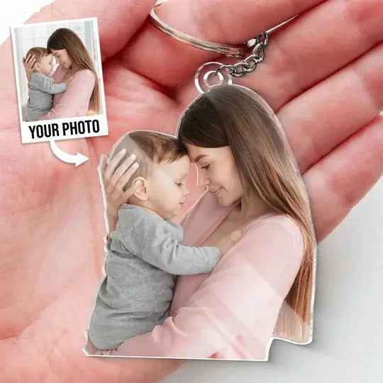 Pet Lovers - Custom Photo Happiness Is A Warm Puppy - Personalized Acrylic Keychain
