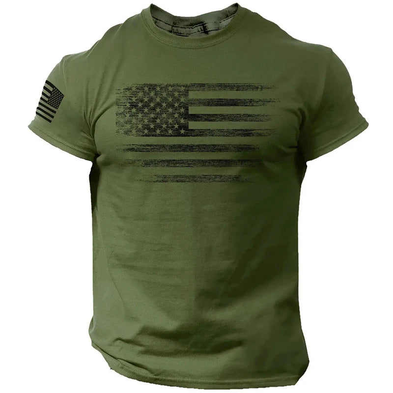 Elevate Your Style with the Men's 3D Printed USA Flag T-Shirt - Perfect for Summer Adventures and Casual Outings