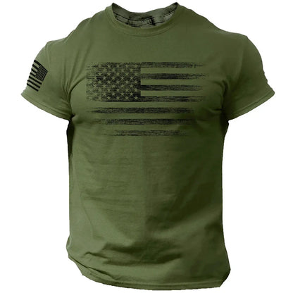 Elevate Your Style with the Men's 3D Printed USA Flag T-Shirt - Perfect for Summer Adventures and Casual Outings