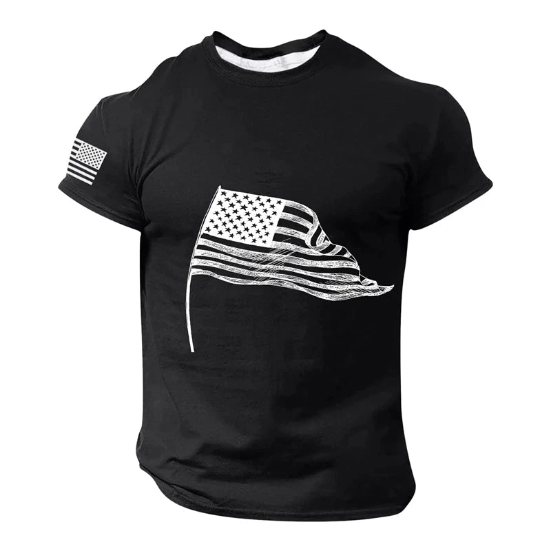 Elevate Your Style with the Men's 3D Printed USA Flag T-Shirt - Perfect for Summer Adventures and Casual Outings