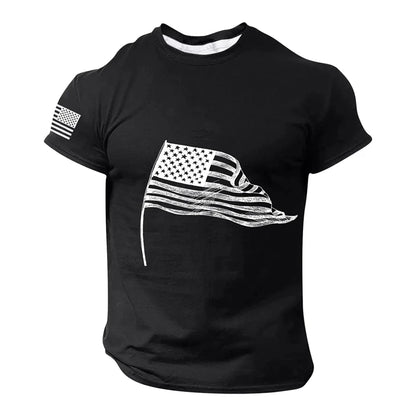 Elevate Your Style with the Men's 3D Printed USA Flag T-Shirt - Perfect for Summer Adventures and Casual Outings