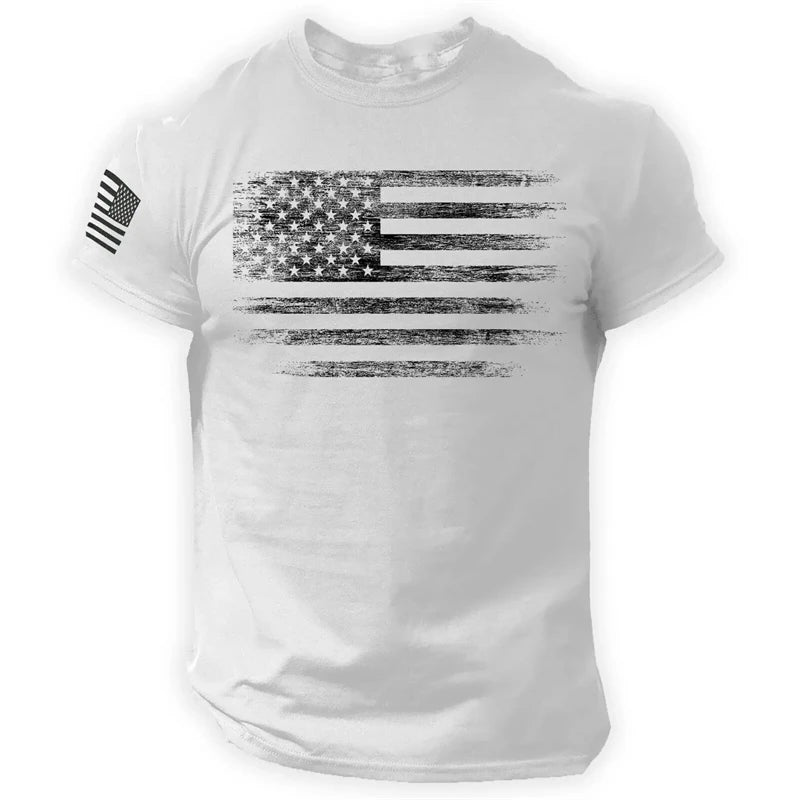 Elevate Your Style with the Men's 3D Printed USA Flag T-Shirt - Perfect for Summer Adventures and Casual Outings