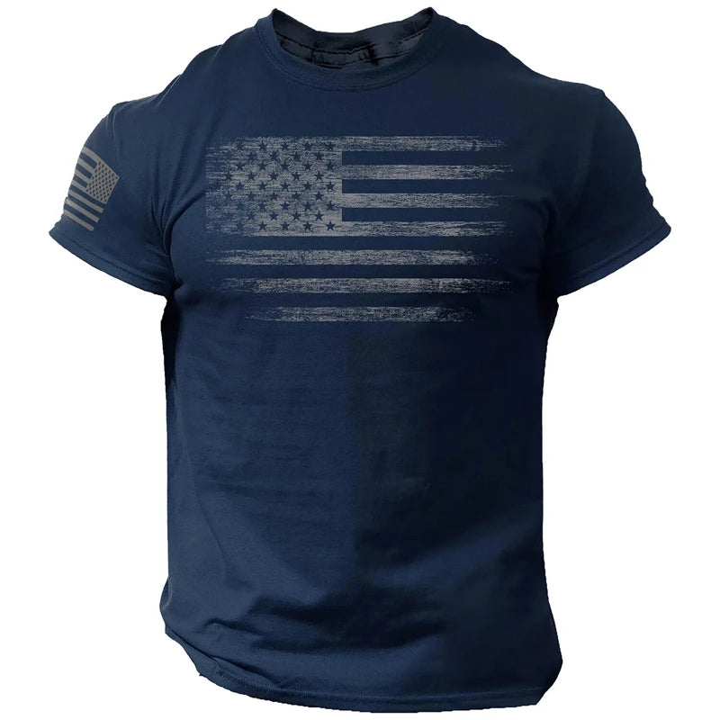 Elevate Your Style with the Men's 3D Printed USA Flag T-Shirt - Perfect for Summer Adventures and Casual Outings