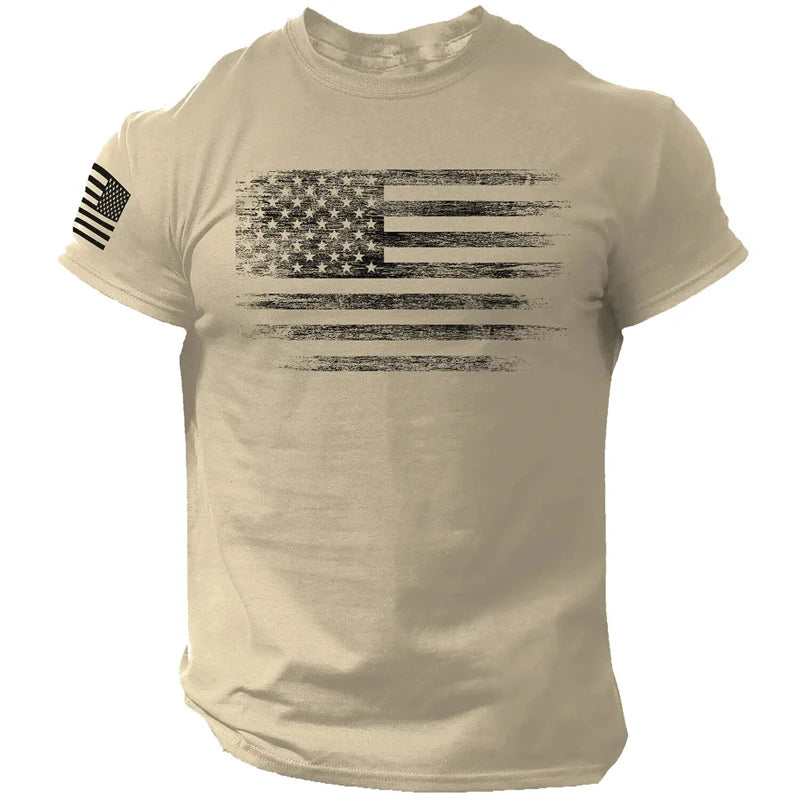 Elevate Your Style with the Men's 3D Printed USA Flag T-Shirt - Perfect for Summer Adventures and Casual Outings