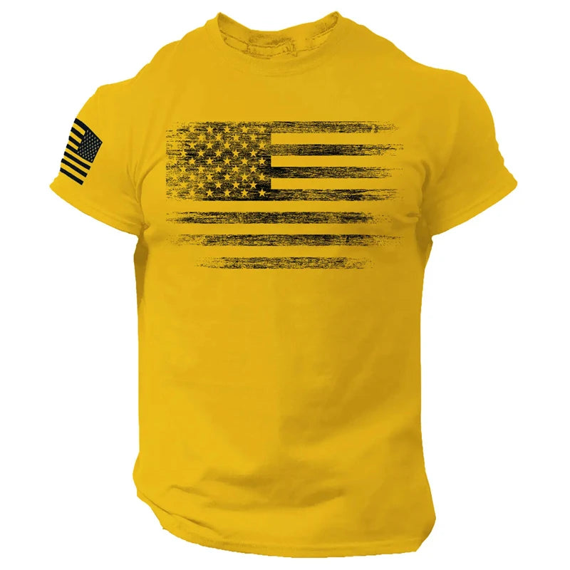 Elevate Your Style with the Men's 3D Printed USA Flag T-Shirt - Perfect for Summer Adventures and Casual Outings