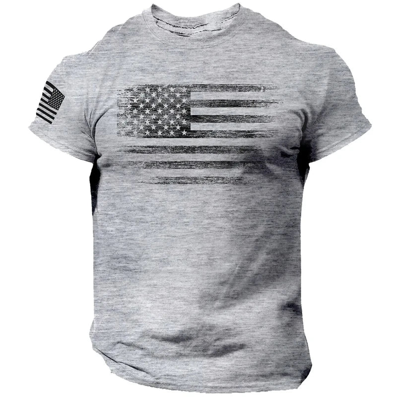 Elevate Your Style with the Men's 3D Printed USA Flag T-Shirt - Perfect for Summer Adventures and Casual Outings