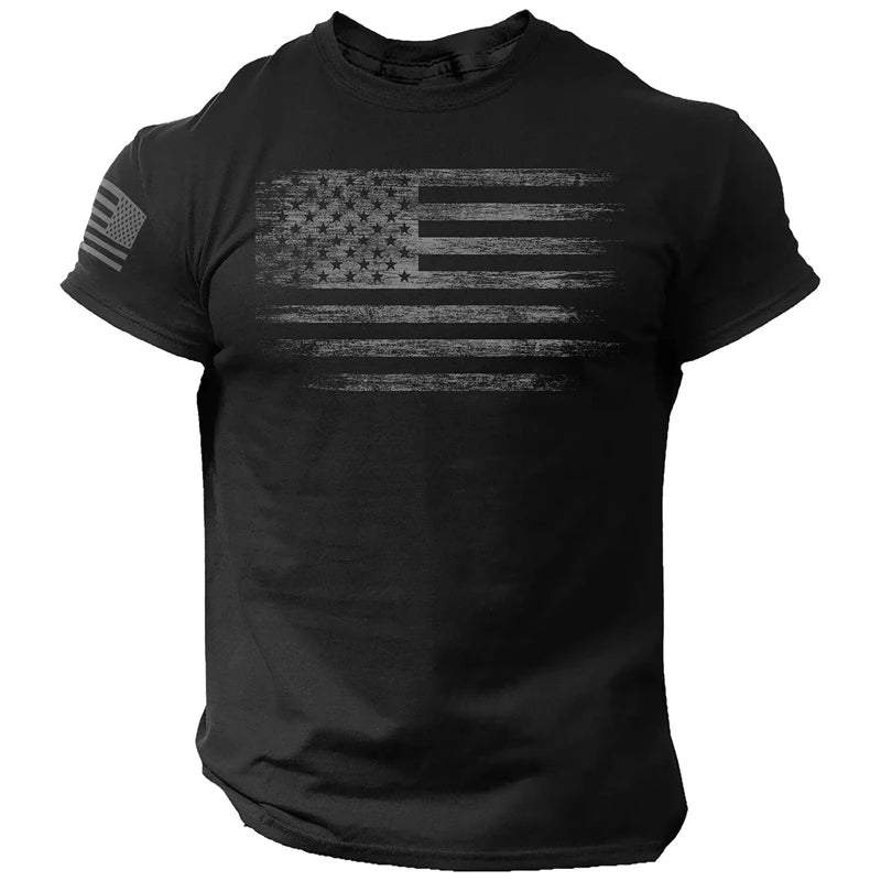 Elevate Your Style with the Men's 3D Printed USA Flag T-Shirt - Perfect for Summer Adventures and Casual Outings