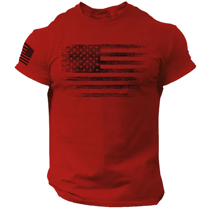 Elevate Your Style with the Men's 3D Printed USA Flag T-Shirt - Perfect for Summer Adventures and Casual Outings