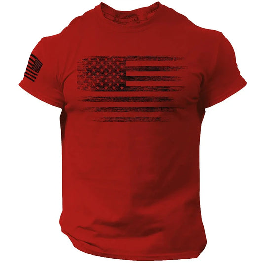 Elevate Your Style with the Men's 3D Printed USA Flag T-Shirt - Perfect for Summer Adventures and Casual Outings