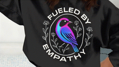 Fueled by Empathy Colorful Bird Graphic Sweatshirts