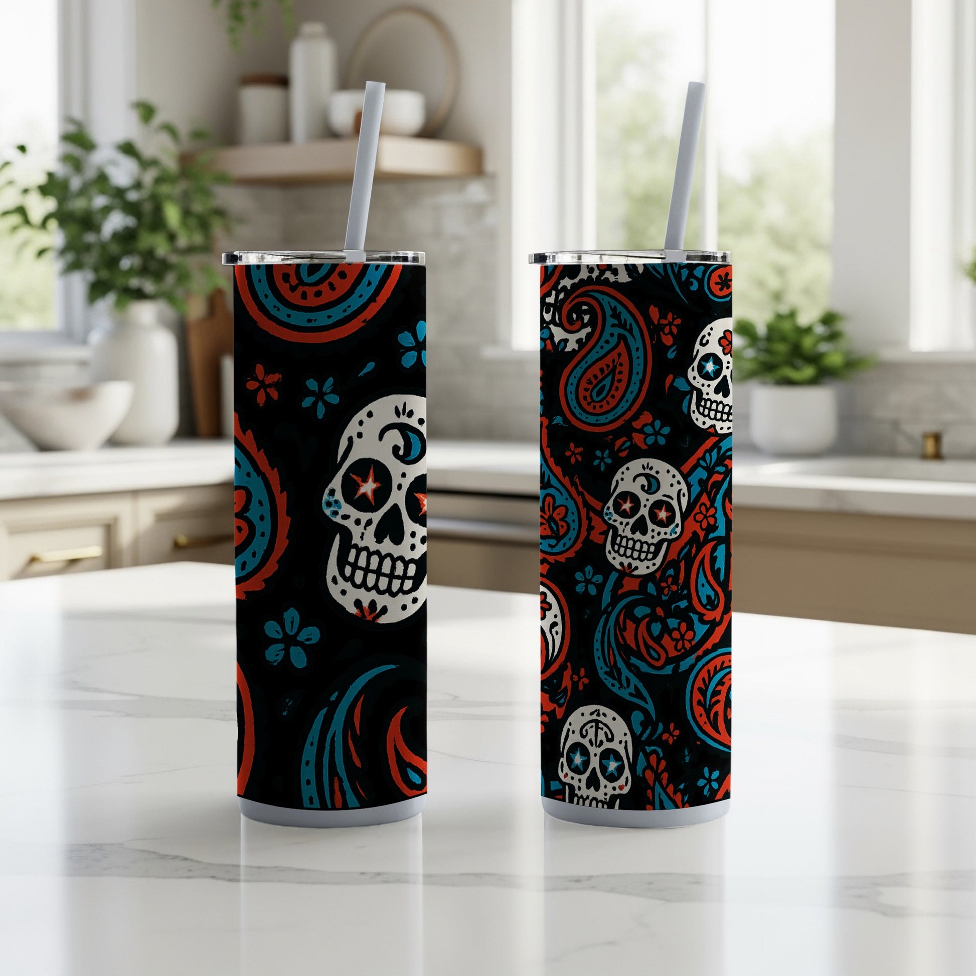 Skull Paisley Pattern Tall Insulated Tumbler product