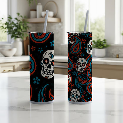 Skull Paisley Pattern Tall Insulated Tumbler product