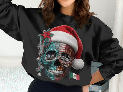 Merry Resistance to All Skull Sweatshirt