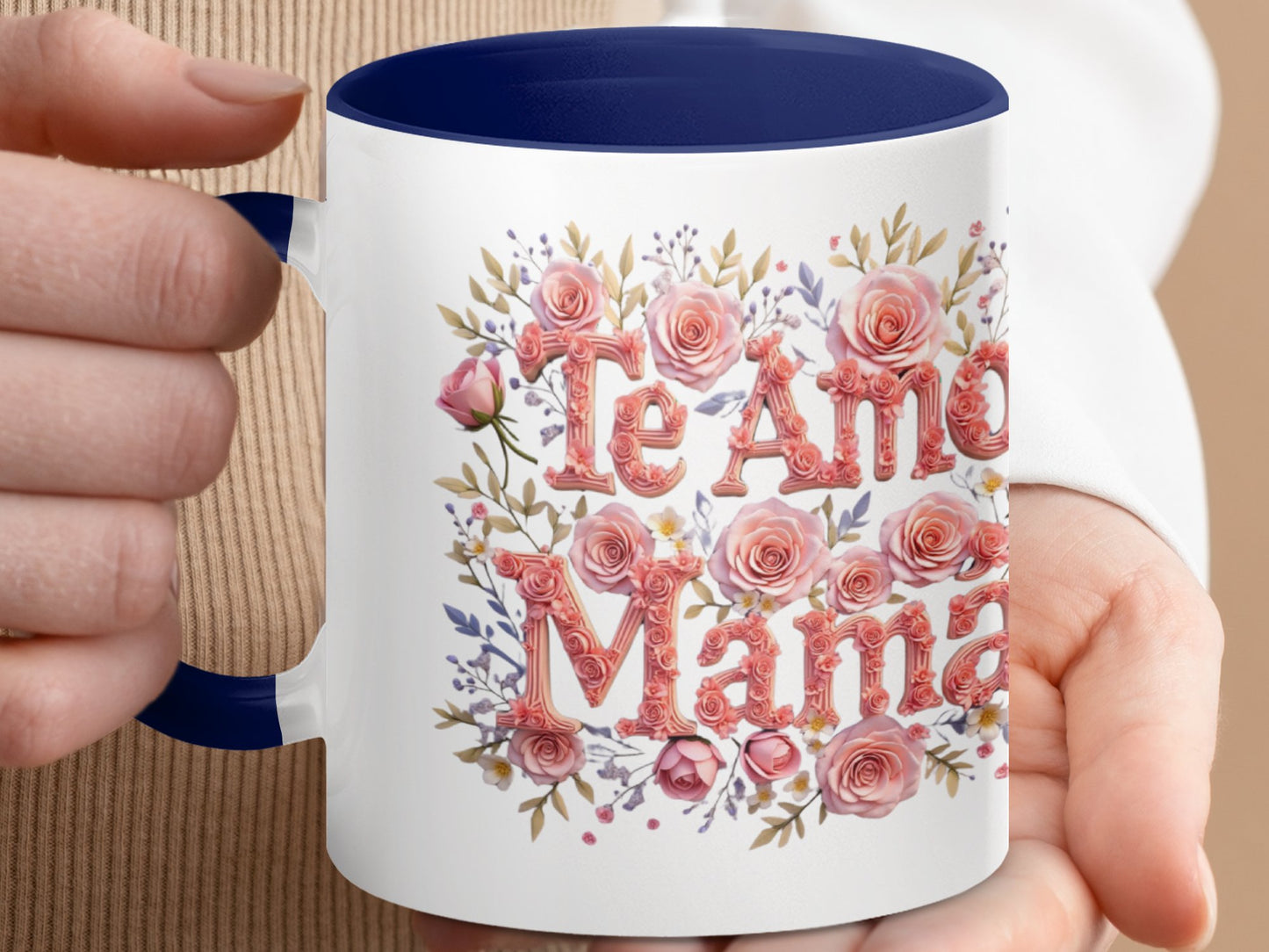 Te Amo Mama Floral Design Ceramic Mug product