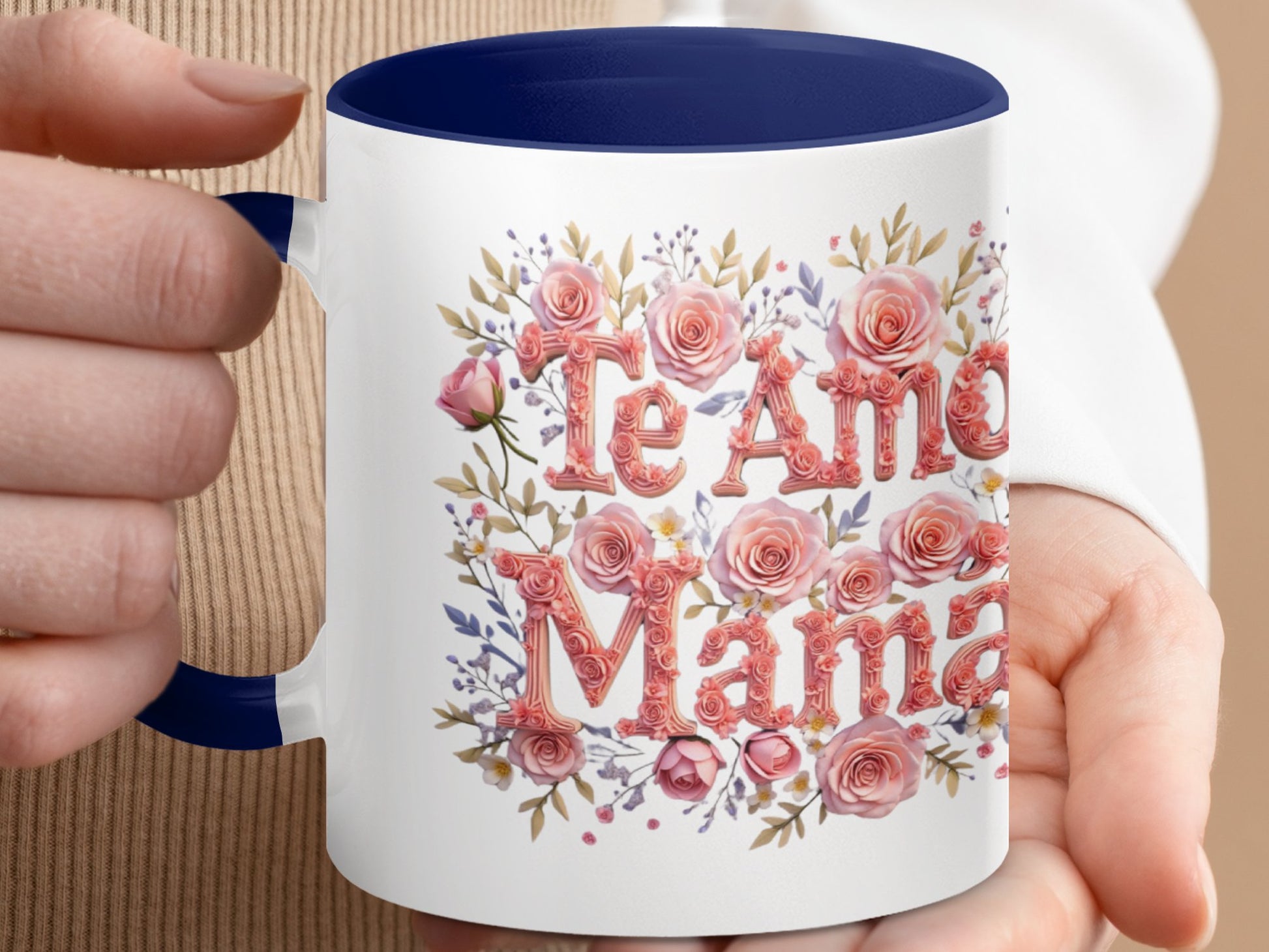 Te Amo Mama Floral Design Ceramic Mug product
